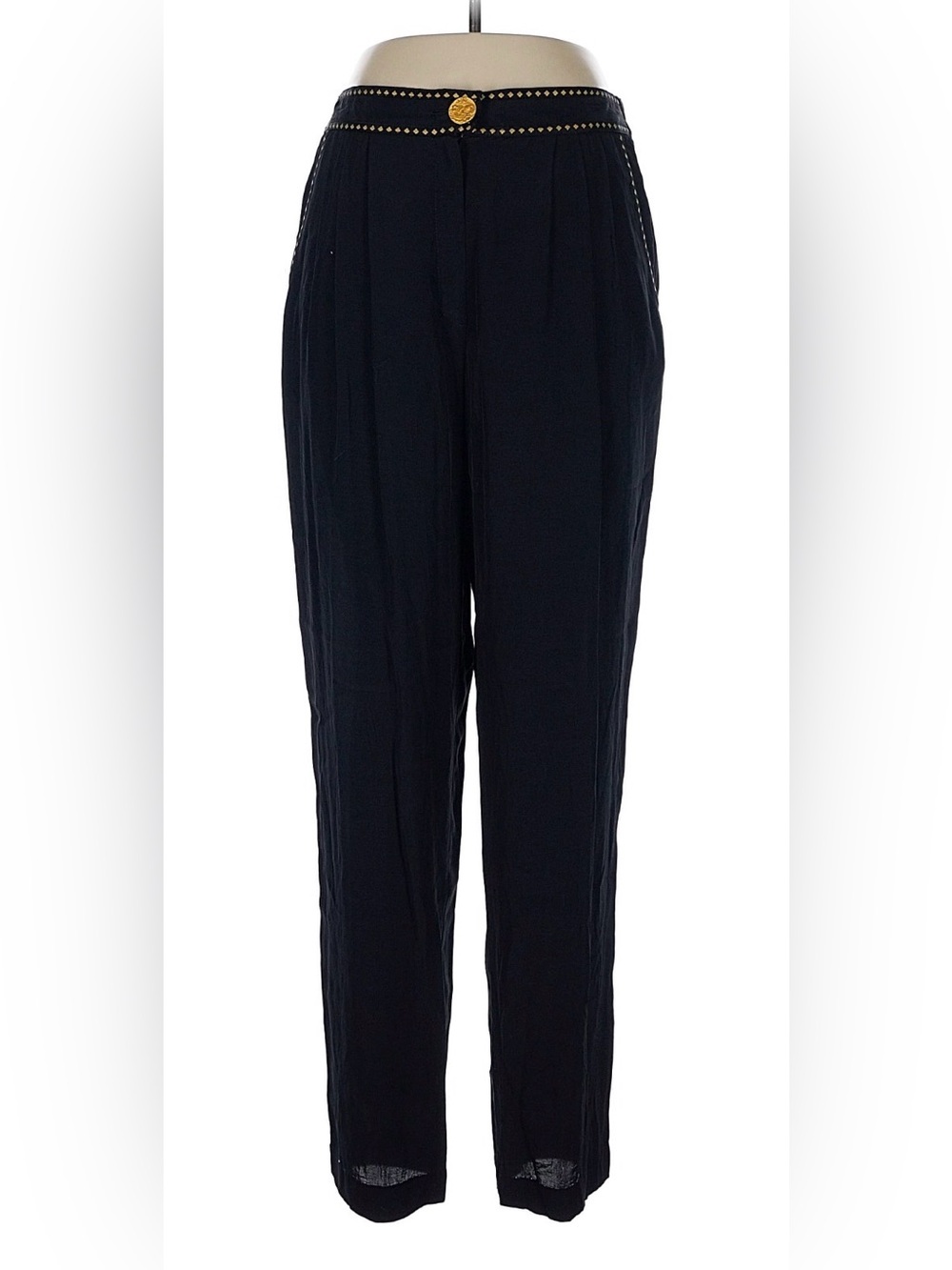 Vintage 90s Platinum By Dorothy Schoelen Black Rayon Palazzo Pants, Size 10